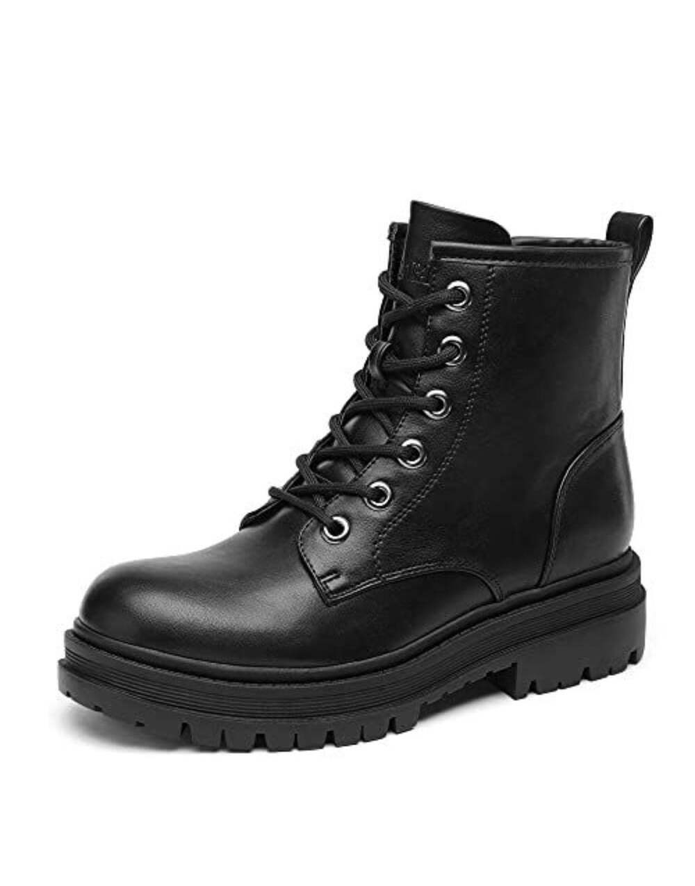DREAM PAIRS Women's Lace-Up Platform Combat Boots